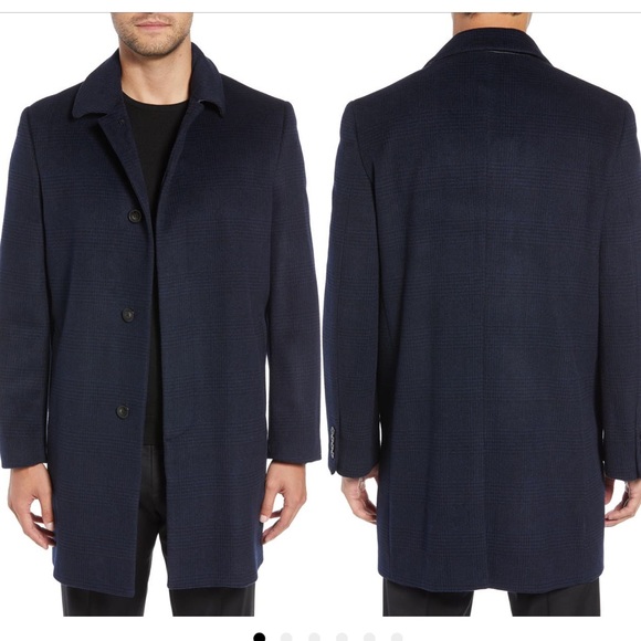 Hart Schaffner Marx Turner Plaid Wool Blend Top Coat